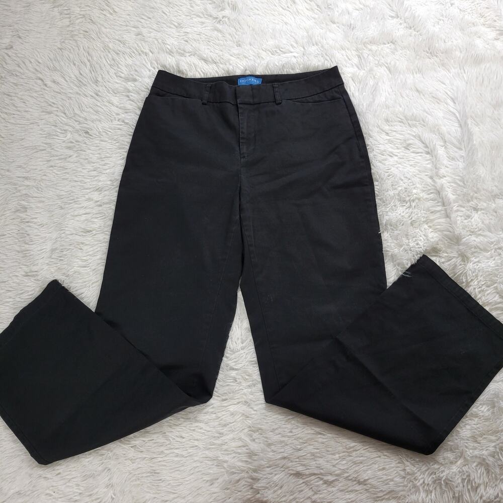Dockers Womens Metro Fit Pants Black Size 8‎ Medium Stretch Cotton Blend